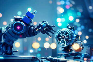 Fototapeta premium Futuristic Robot Scenarios - Artificial Intelligence Concepts