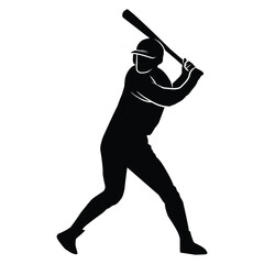 Baseball player silhouette vector, Softball silhouette pose collection