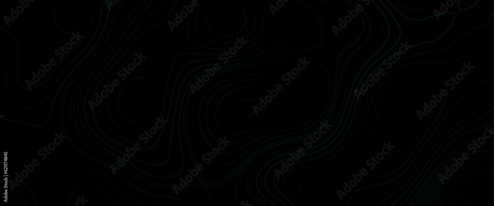 Poster topographic map black and green seamless pattern, geometric abstract grid, vector illustration, back