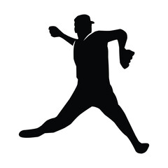 Baseball player silhouette vector, Softball silhouette pose collection