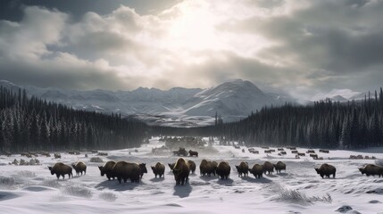 landscape with lake and mountains