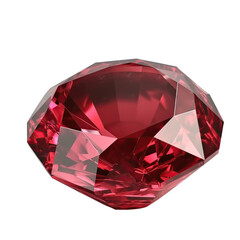 Ruby, isolated on transparent background cutout 