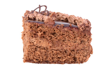 Chocolate cake isolated on white background