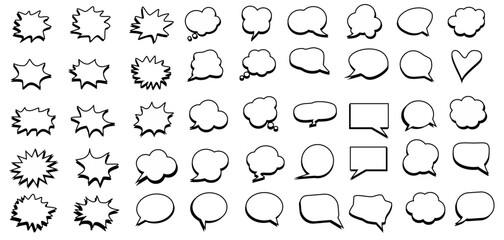 Speech Bubble sign collection vector illustration
