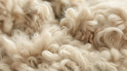 close up of white raw sheep wool texture - obrazy, fototapety, plakaty