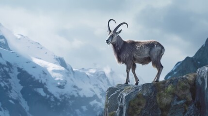 Fototapeta premium mountain goat on the mountain