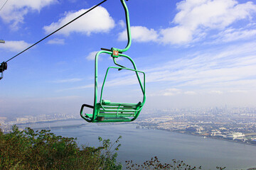 cable car on a mountain