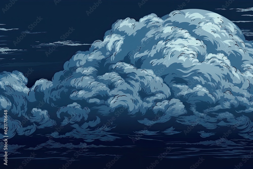 Canvas Prints massive cloud formation hovering above the vast ocean horizon. generative ai