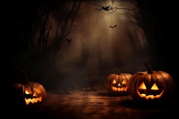 Halloween background with copy space. Generative AI