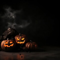 Halloween background with copy space. Generative AI