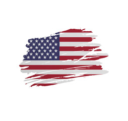 United States of America flag - nation vector country flag trextured in grunge scratchy brush stroke.