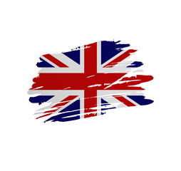 United Kingdom of Great Britain and Northern Ireland flag - nation vector country flag trextured in grunge scratchy brush stroke.