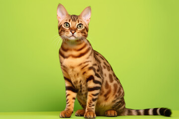 Cute Bengal in nature, national geography, Wide life animals. AI Generated.