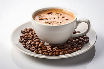 Obraz premium cup of coffee with beans