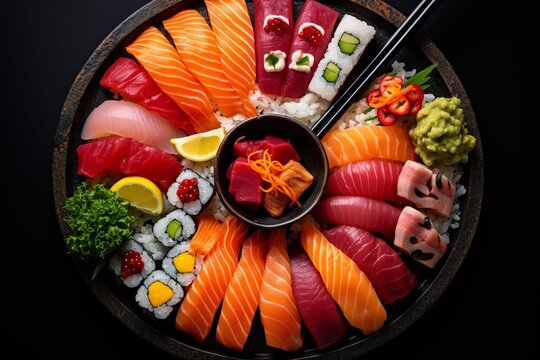 exquisitely presented sushi platter from Japan