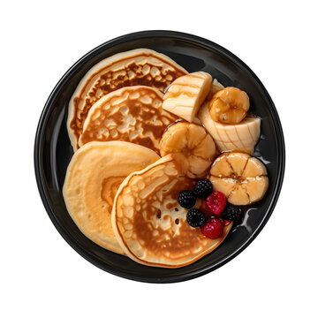 pancakes with berries and banana topping