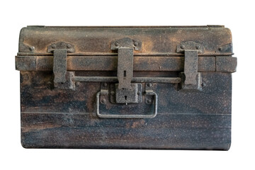 old iron chest isolated