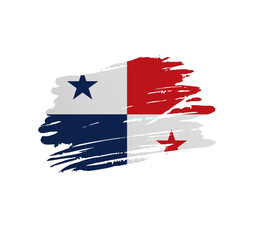 Obraz na płótnie Canvas Panama flag - nation vector country flag trextured in grunge scratchy brush stroke.