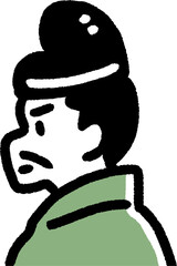 歴史の貴族＿天皇＿蘇我馬子のシンプルな上半身のカラーイラスト似顔絵