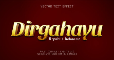 Dirgahayu republik indonesia with editable text effect