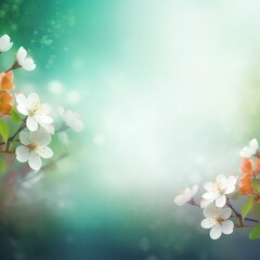 A spring background with empty space. Generative AI
