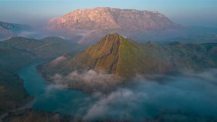 volcano in the clouds