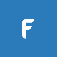 Simple modern creative letter F logo design with white and blue color