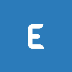 Simple modern creative letter E logo design with white and blue color