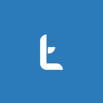 Simple modern creative letter T logo design with white and blue color