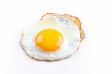 Fried egg on isolated white background, generative ai