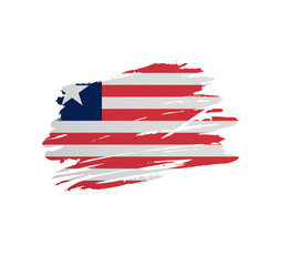 Liberia flag - nation vector country flag trextured in grunge scratchy brush stroke.