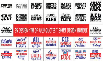 4th Of July Quotes T-shirt Design Bundle