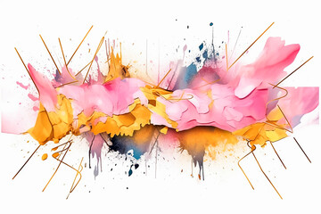 Beautiful pink and gold abstract on white background