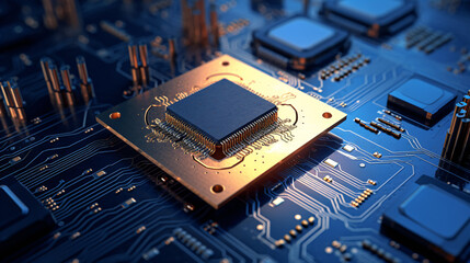 Fototapeta premium Central processing unit - digital computing concept - Generative AI
