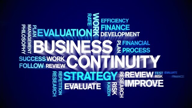 4k Business Continuity Animated Tag Word Cloud;Text Design Animation typography seamless loop.