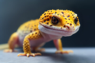 Cute Leopard gecko in nature, national geography, Wide life animals. AI Generated. - obrazy, fototapety, plakaty