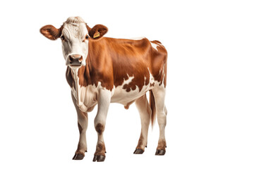 A cow isolated on a transparent background, Generative Ai