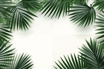 Fototapeta na wymiar 3D rendered palm leaf trees with cut-out backgrounds