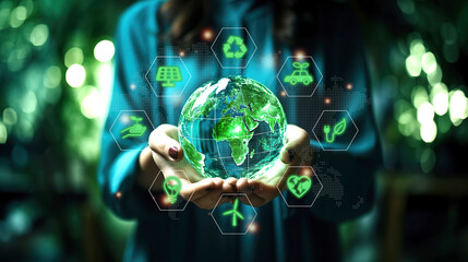 Fototapeta premium Green Technology Innovation Generative AI
