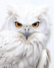 Poster a white owl with orange eyes © Marin