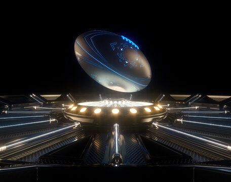 Futuristic Aussie Rules Ball And Stage