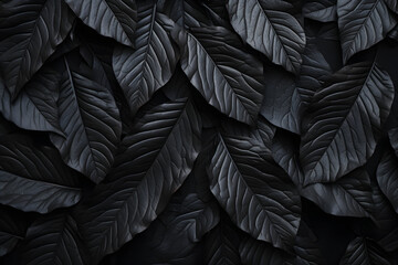 Black leaf texture, Natural black leaves for tropical leaf background