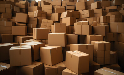 Bulk Cardboard boxes prepared for shipping