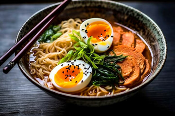 Miso Ramen with Soft Boiled Eggs