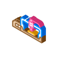 cnc machine tool work isometric icon vector. cnc machine tool work sign. isolated symbol illustration