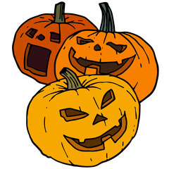 Three of lanterns halloween element