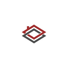 Abstract Roofing House Logo Template. Real Estate logo