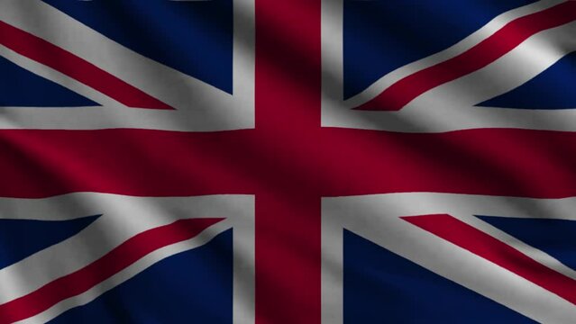 United Kingdom Flag Waving Animation Video Background. Full High Definition Resolution
