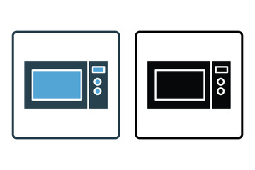 Microwave icon. icon related to element of bakery, electronic device. Solid icon style design. Simple vector design editable
