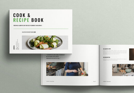 Cook Book Recipe Book Template Landscape